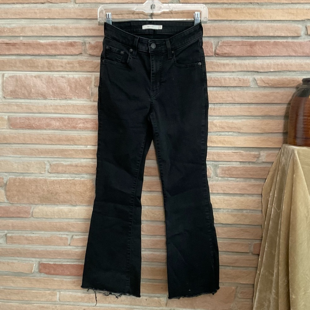 Levi’s 726 Flare Jeans Black 26 Raw Edge